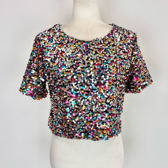 H&M multicolour sequinned top - Picture 2 of 7